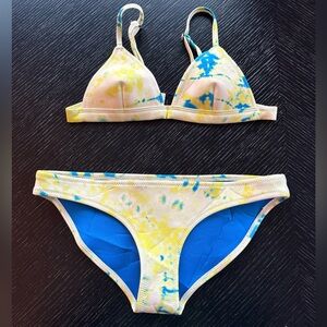 Triangl Swimwear Yellow and Blue Tie-Dye 2016 Bikini